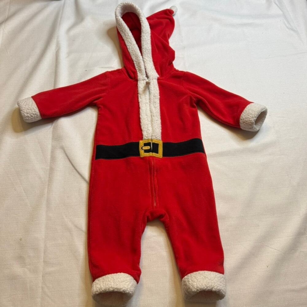 Carter’s Santa Claus Christmas One Piece Hooded Pajamas Baby Size 6M
